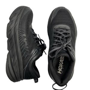 Women's Hoka One One Bondi 7 Black/Black Mesh sz 8